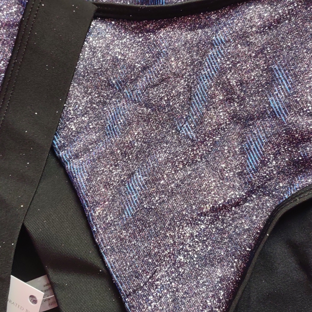 Women’s H.P.Galaxy Starry Night Lurex high-waist bottom cami top Bikini - Picture 7 of 11